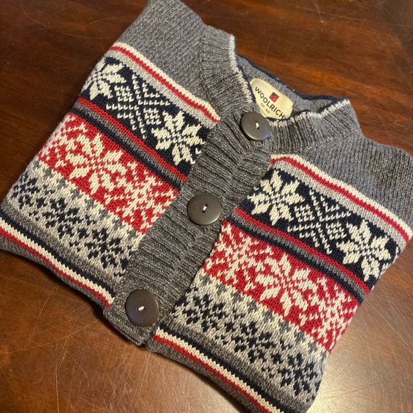 Woolrich Gray and Red Patterned Cardigan - Picture 7 of 7